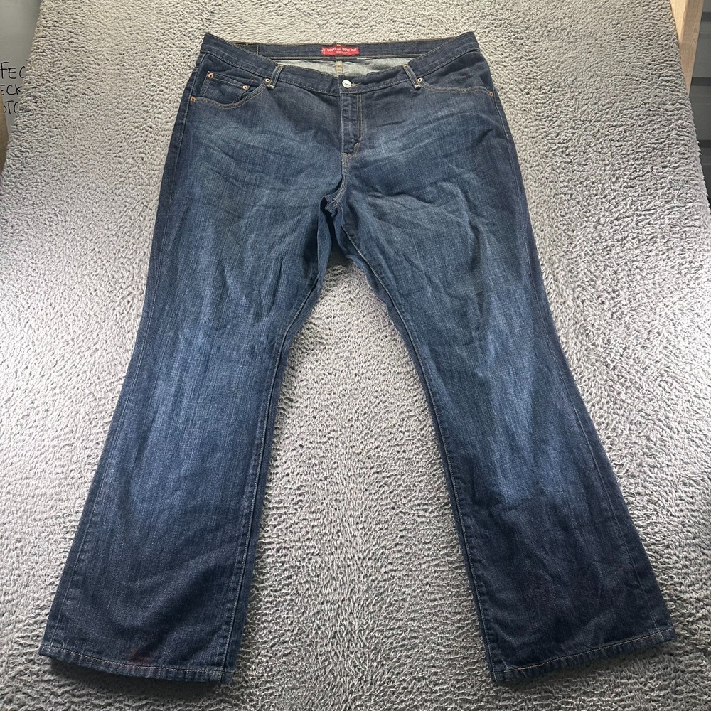Levi's 515 Nouveau Jeans Womens M Blue Cotton Denim Bootcut Baggy Faded Workwear